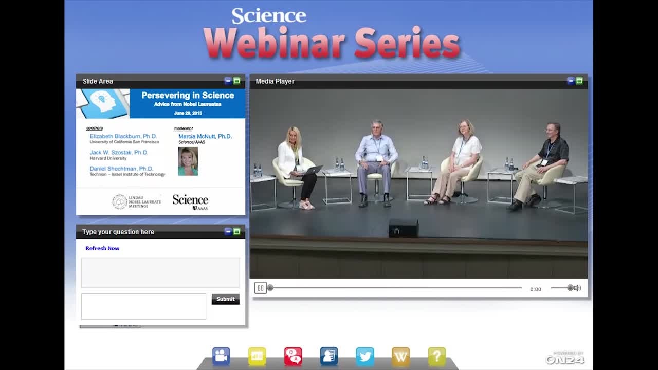 Persevering in Science (2015) - Advice from Nobel Laureates Elizabeth Blackburn, Jack Szostak and Dan Shechtman