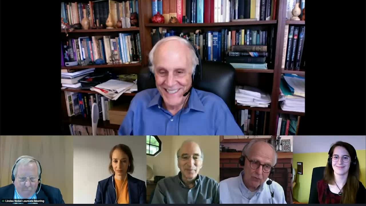 Dark and Black (2021) - Reinhard Genzel, David J. Gross, Saul Perlmutter, Rainer Weiss, Saskia Plura; Moderator: Sybille Anderl