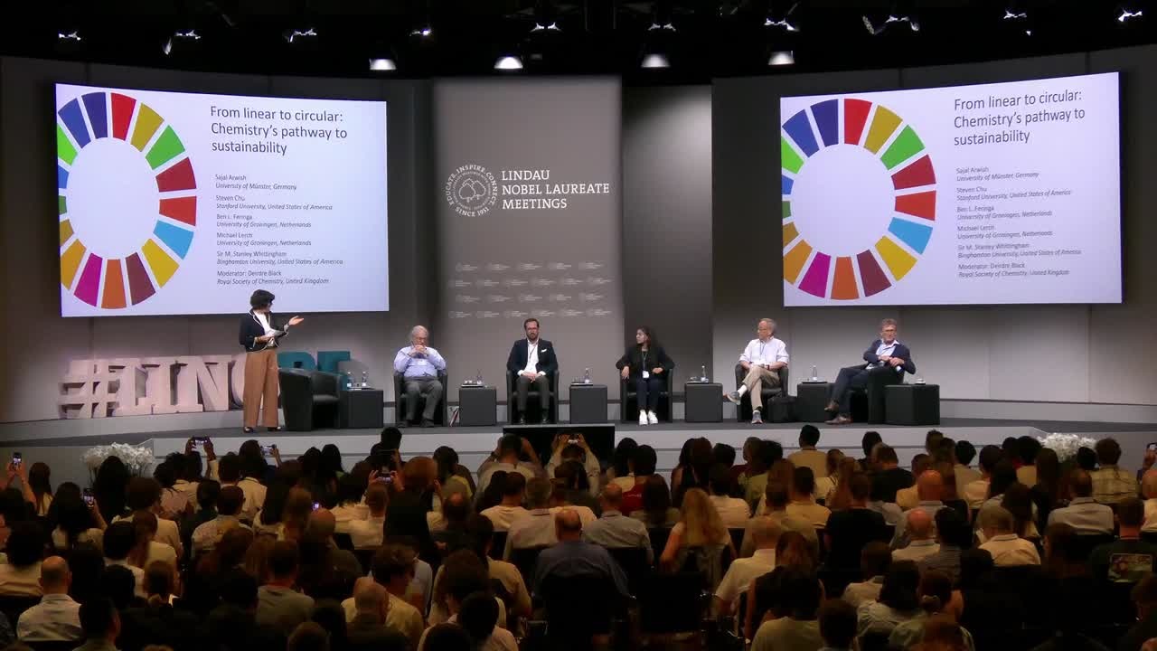 From Linear to Circular: Chemistry's Pathway to Sustainability (2025) - Sajal Arwish, Steven Chu, Ben L. Feringa, Michael Lerch, Sir M. Stanley Whittingham; Moderator: Deirdre Black