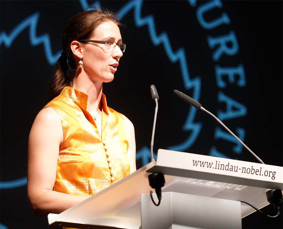 Countess Bettina Bernadotte welcomes the guests at the opening ceremony
