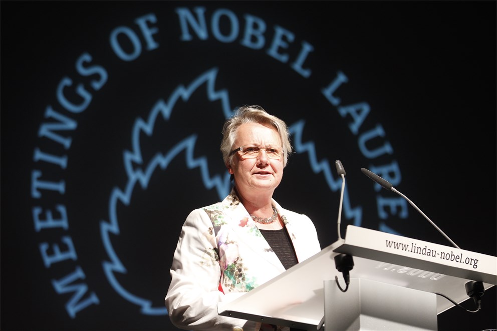 German Minister of Education and Research Annette Schavan delivering her opening speech at the 62nd Lindau Meeting