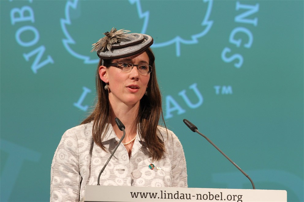 Countess Bettina Bernadotte giving her speech at the 63rd Opening Ceremony.