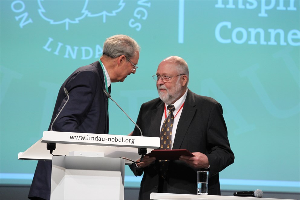Wolfgang Schürer and Klaus Tschira at the opening ceremony.