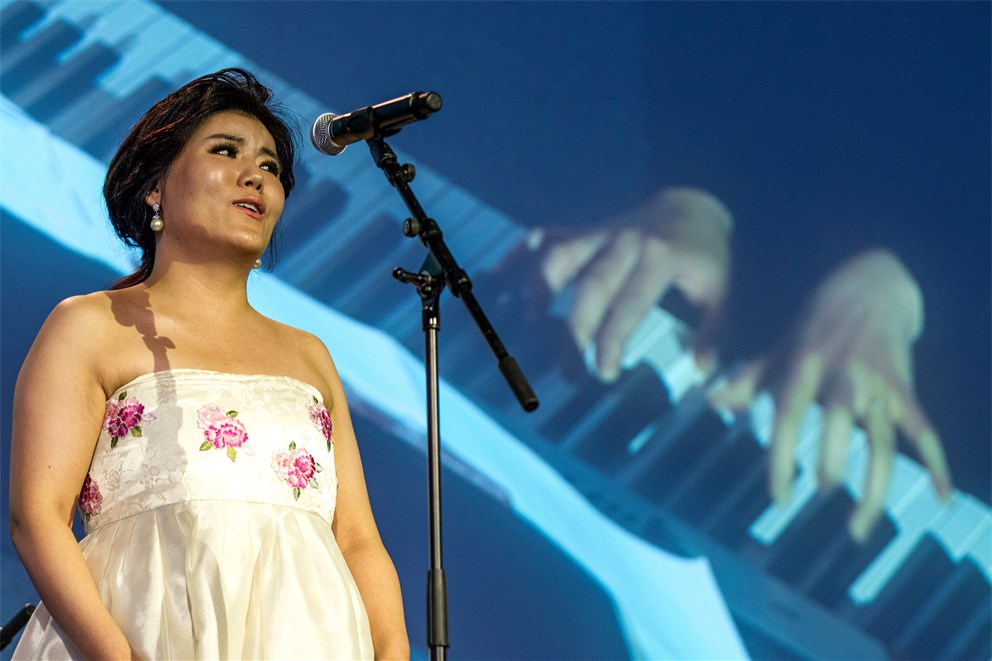 Korean singer at the international get-together.