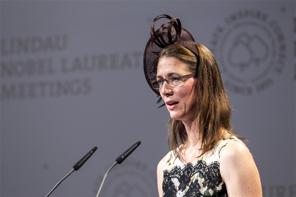 Countess Bettina Bernadotte welcomes the guests at the 64th Lindau Nobel Laureate Meeting