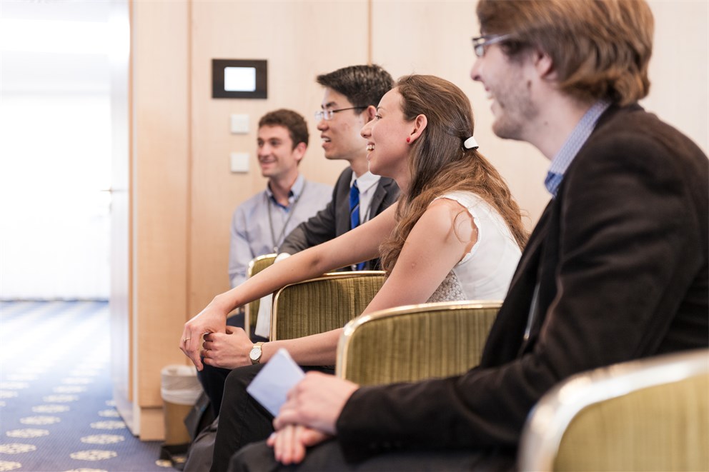 Young scientists attending an afternoon discussion.