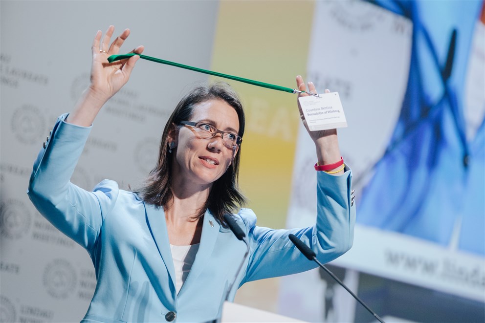 Countess Bettina Bernadotte addressing her guests at the Opening Ceremony