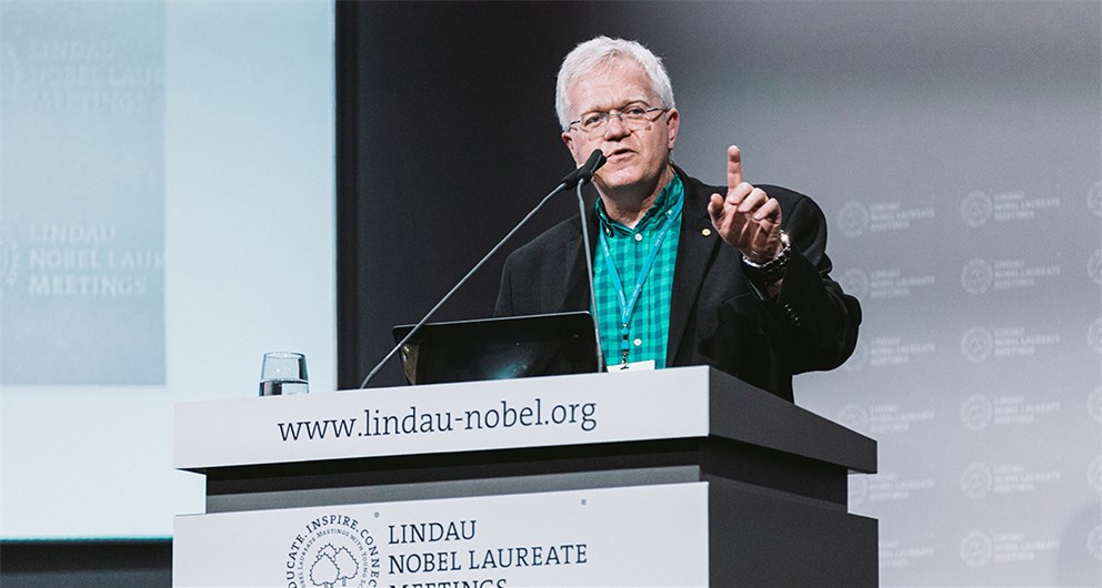 Brian Schmidt during his keynote speech at the opening ceremony