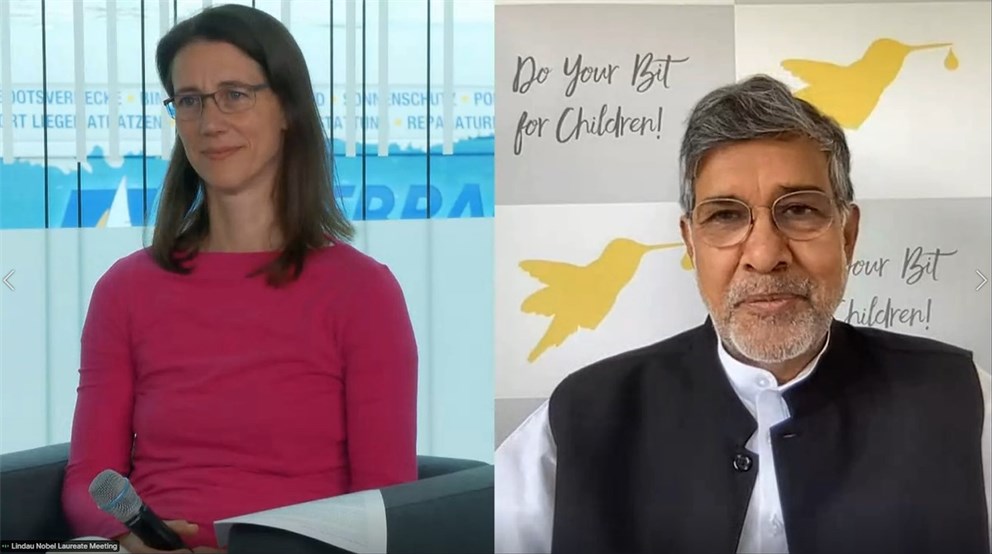 Countess Bettina Bernadotte in conversation with Kailash Satyarthi 