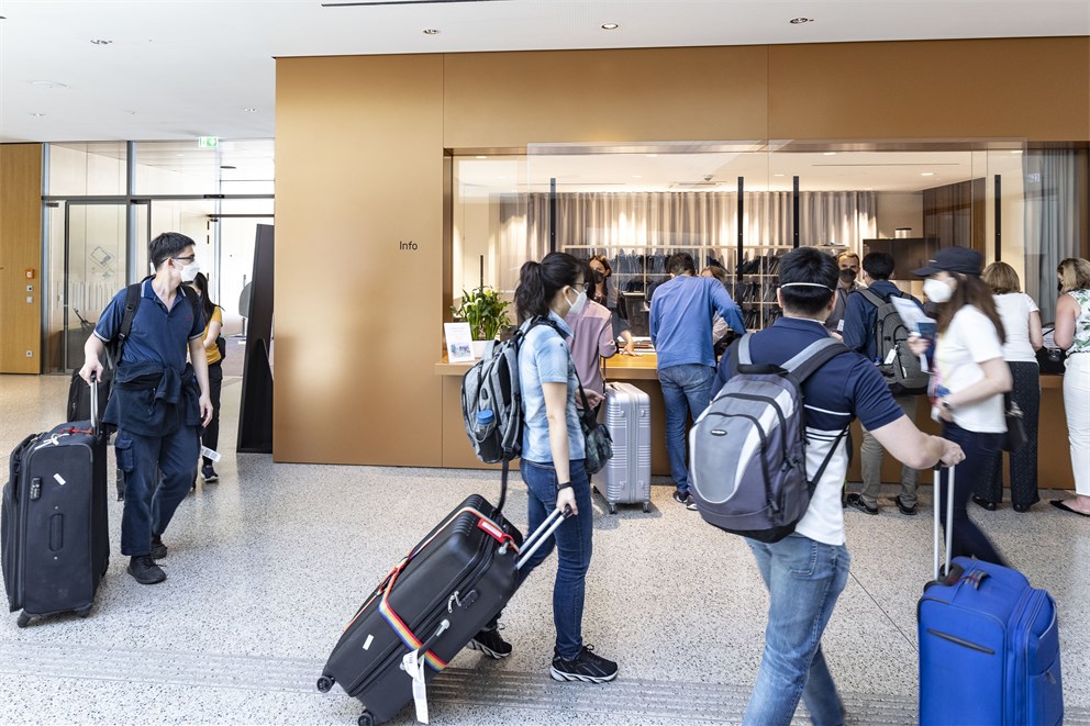 Young scientists registering for the 71st Lindau Nobel Laureate Meeting.