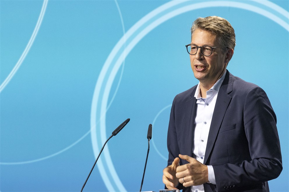 Markus Blume, Bavarian State Minister of Science and the Arts, Bavaria, at the opening of the 71st Lindau Nobel Laureate Meeting.