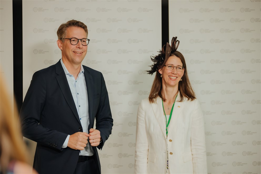 Countess Bettina Bernadotte and Markus Blume at the 71st Lindau Nobel Laureate Meeting.