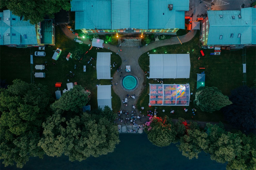 Aerial view of Grill & Chill.