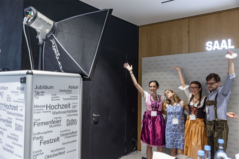 Young scientists having fun at the picture box.