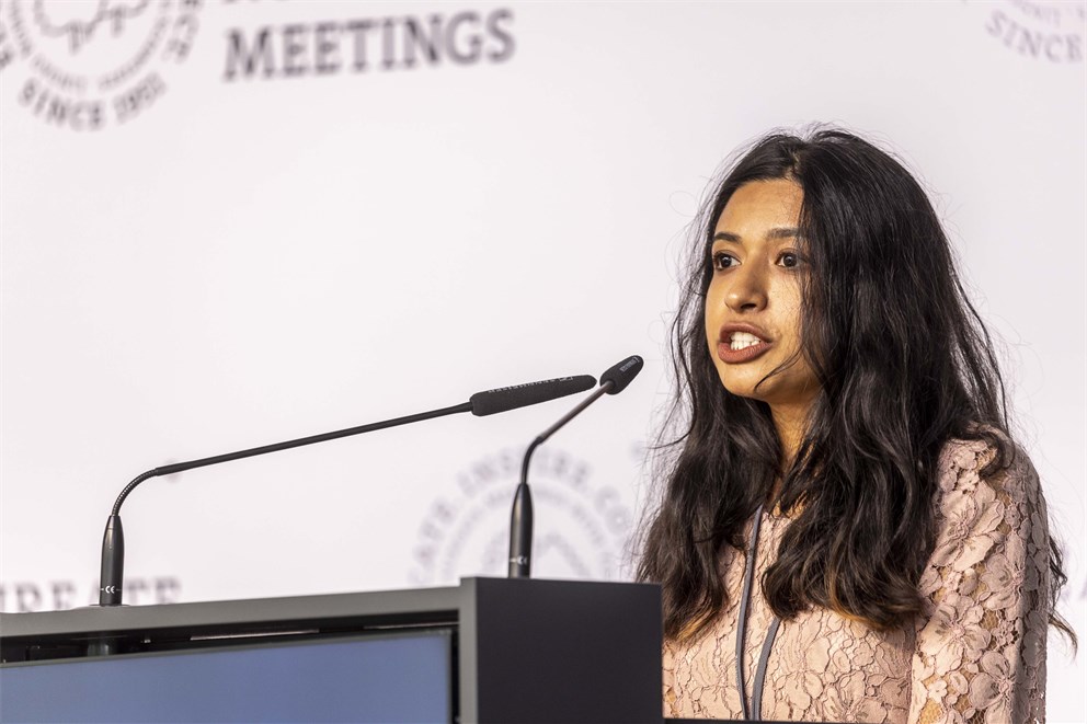 Raisa Sherif adressing the audience in her farewell speech on the final day.