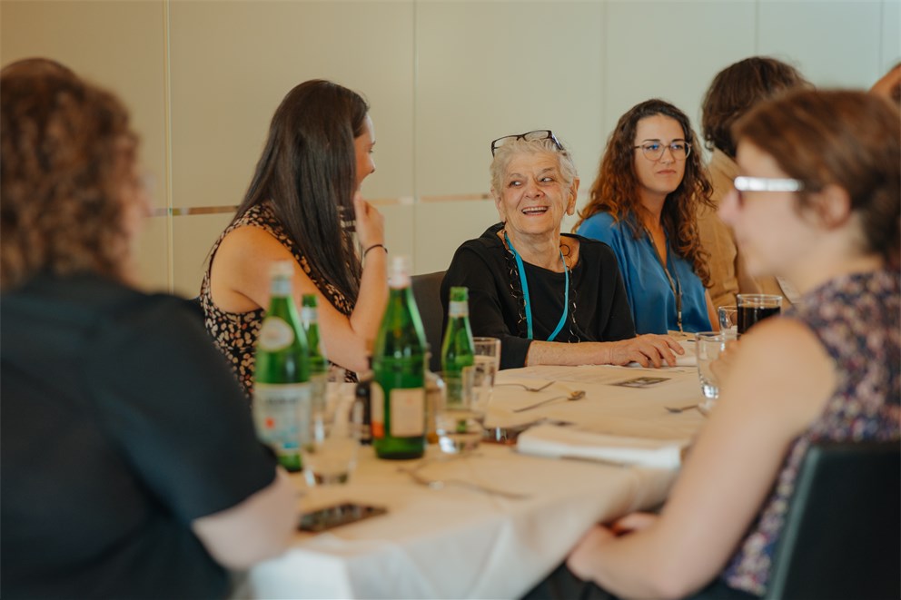 Young Scientists having lunch with Ada Yonath